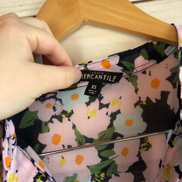 J. Crew French Floral Flowy Tie Front Dress - Picture 4 of 8